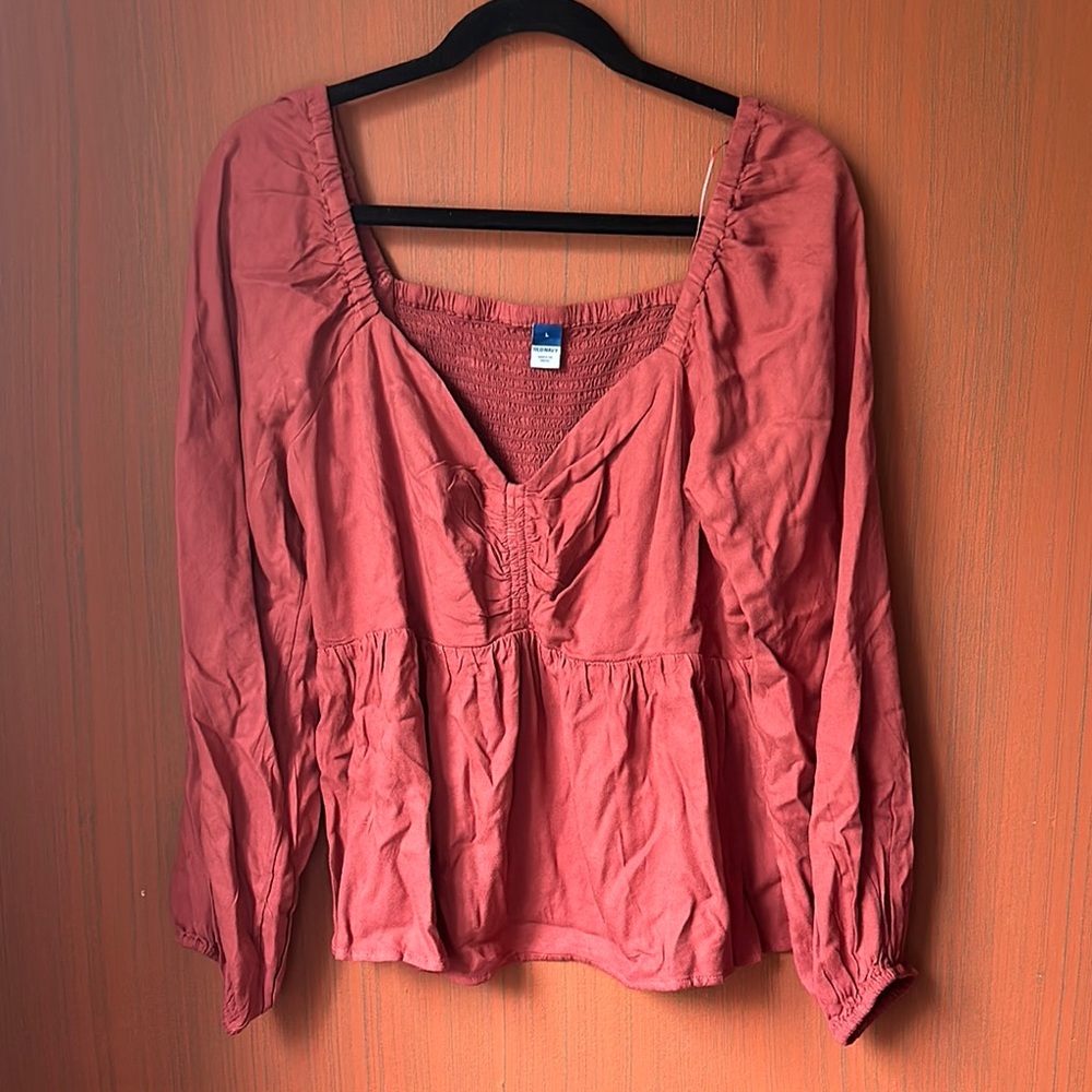 Old Navy light red Long Sleeve Top L